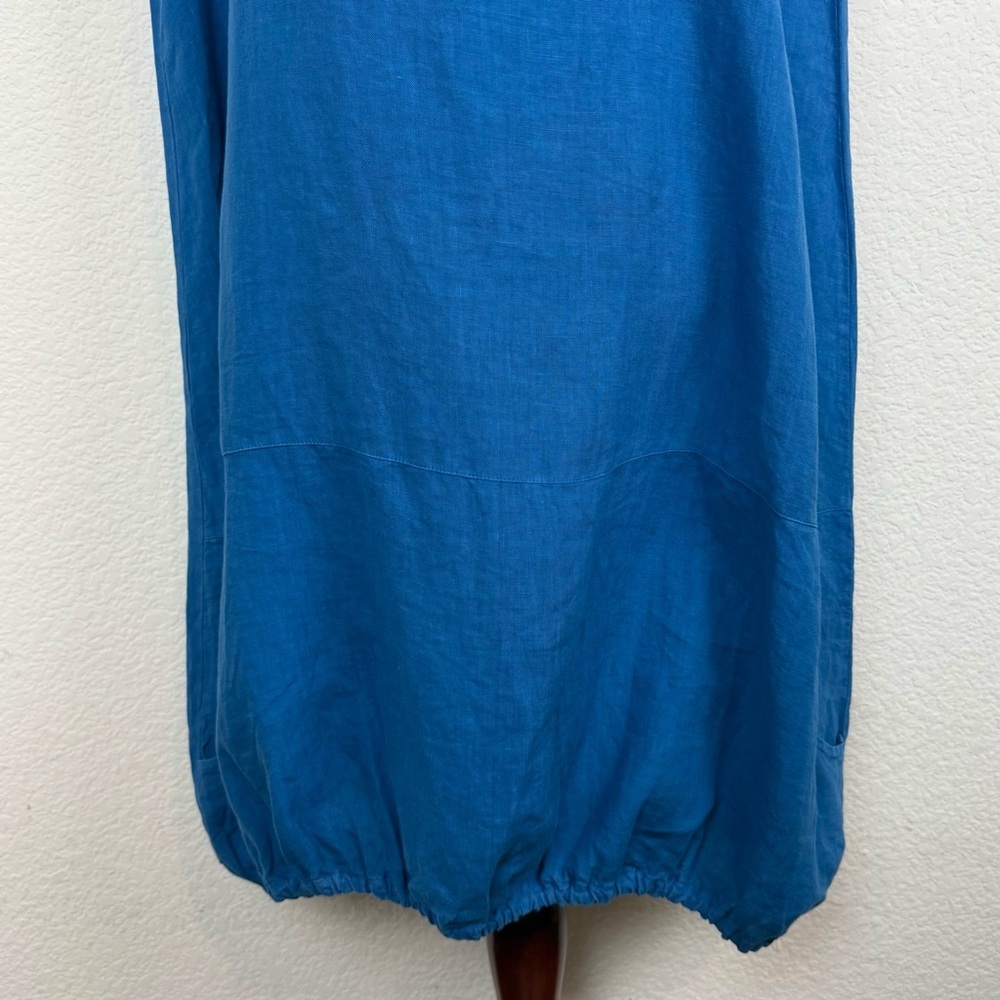 Bryn Walker Cowl Neck Lagenlook Blue 100% Linen Tunic Dress Size XL - Picture 3 of 12